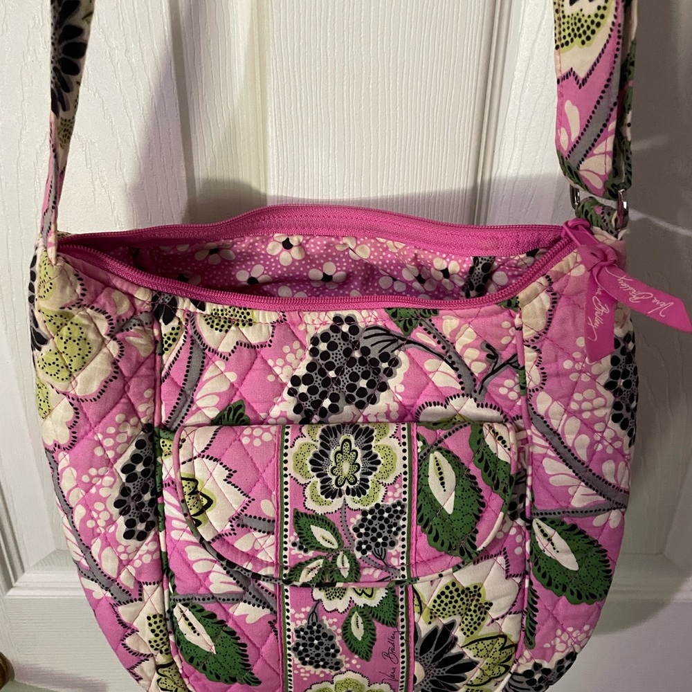 Vera Bradley Pink and Green Quilted Shoulder Bag